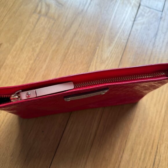 Kate Spade NY Red Patent Leather Deboss Logo Emerald Avenue Crossbody Bag - Picture 16 of 16